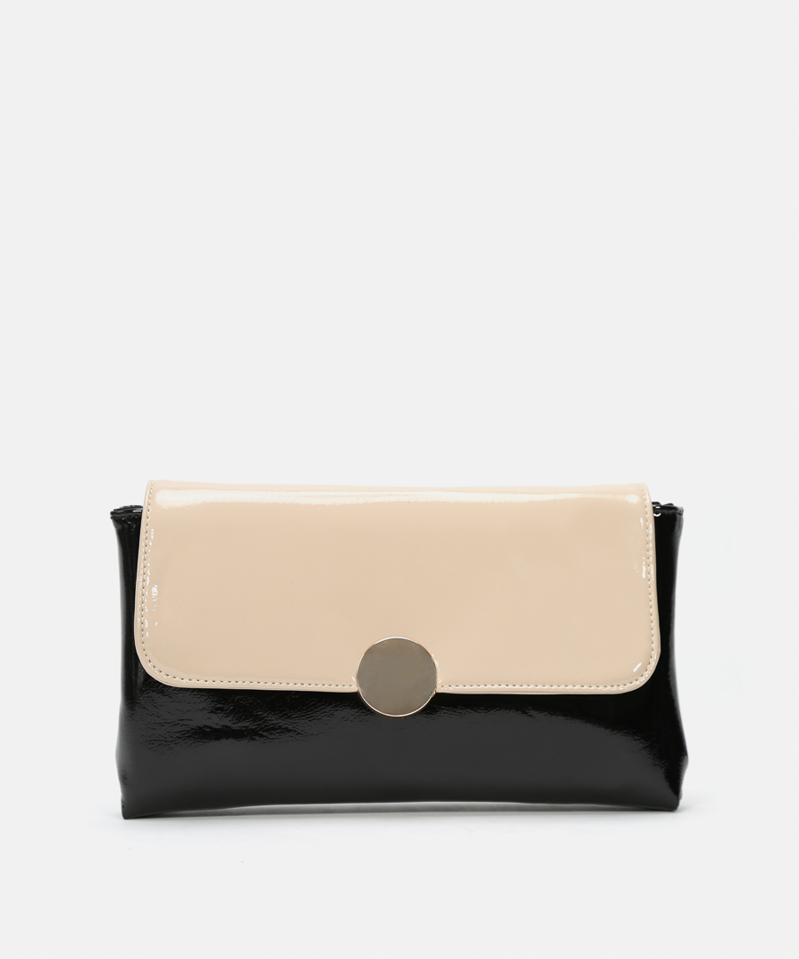 Bolso bicolor detalle metálico Bolso bicolor detalle metálico